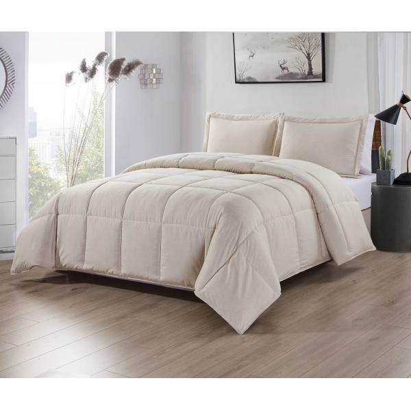 Quilted Polyester Cationic Comforter Khaki Hypoallergenic Quilted Polyester