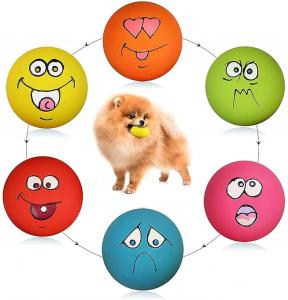 Buy cheap 6pcs Smile Face Soft Latex Squeaky Dog Balls For Puppy Small Medium Pet Dogs product