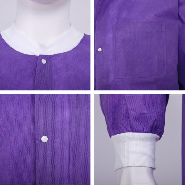 High Quality Purple Lab Jacket 3 Layer SMS Washable Womens Lab Jacket