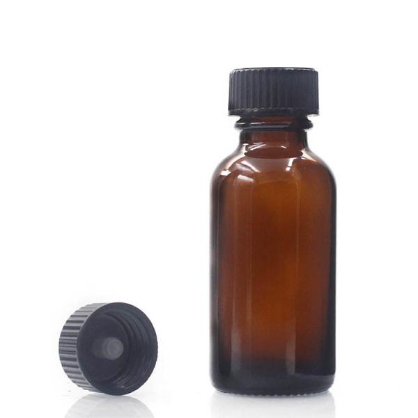 Quality OEM Amber Boston Round Glass Bottles 30ml Amber Dropper Bottles for sale