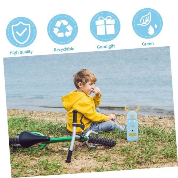 Everyday Delights Stainless Steel Insulated Water Bottle with Cup, Straw and Bag 500ml