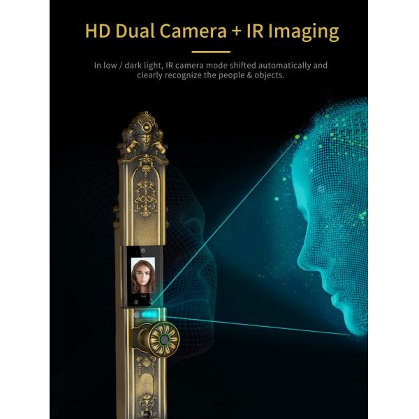 Glomarket High Quality Smart Door Lock With Tuya App Palm Face Fingerprint recognition Electronic Door Lock