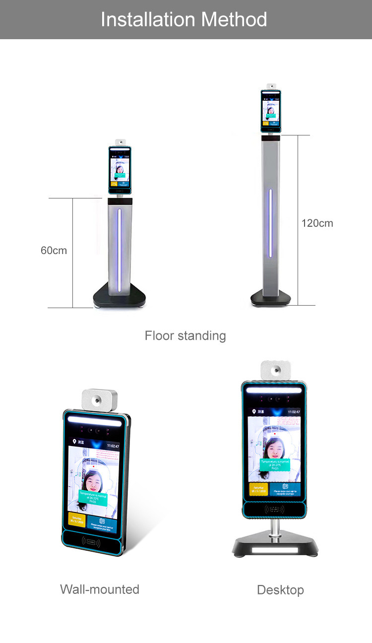24000pcs Face Recognition Attendance and Temperature Measure Smart Security