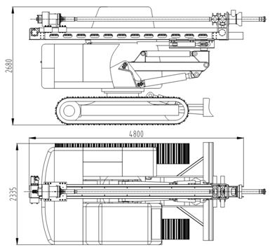 PLC Control Raise Boring Rig 3200 Mm Propel Distance With Air Conditioner