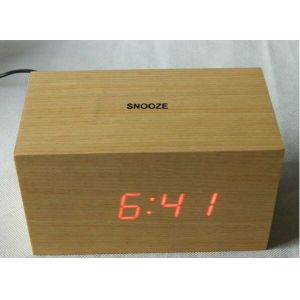 LED wood clock with voice control and touch function