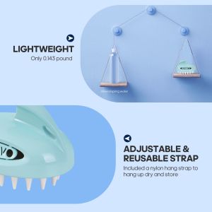 Blue Easy Clean Scalp Massager With 3 Interchangeable Scrubbers