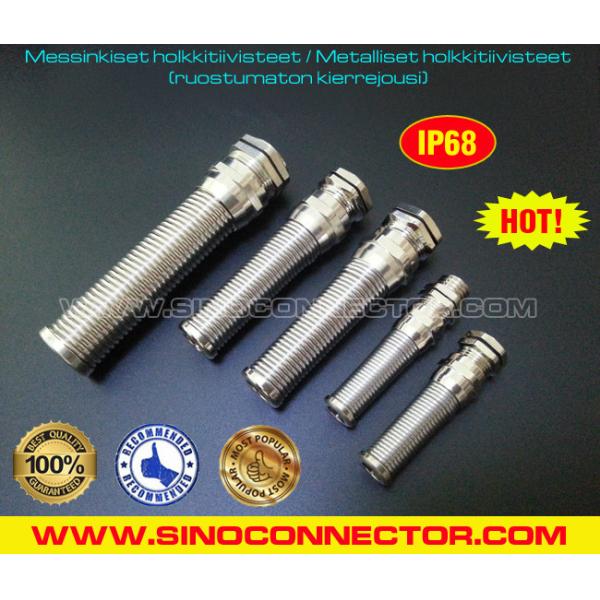 Cable Gland Joint Connector Metric Brass Flexible Waterproof IP68 with Anti-Bending Protector