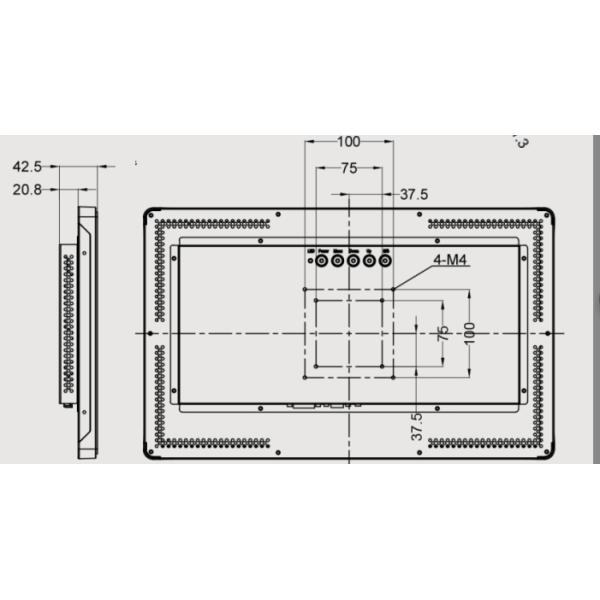 PCT 18.5'' All In One Touchscreen LCD Panel System Optional With VESA / Audio In