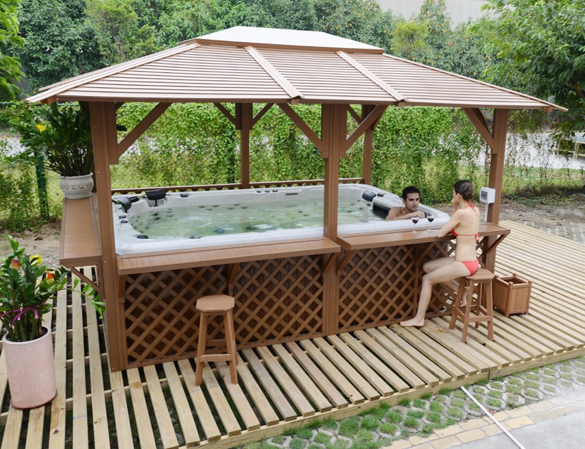 8 10 Persons Acrylic Outdoor Whirlpool Swim Pool Endless Swimming Pool
