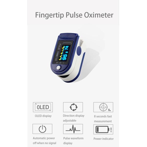 Home Portable Finger Clip Oximeter OLED Display 8 Seconds Fast Measurement