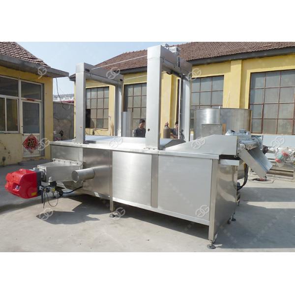 Automated Snacks Frying Machine , Continuous Corn Chips Conveyor Fryer Machine