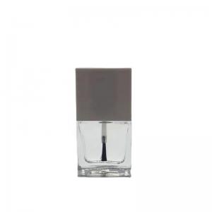 Buy cheap Square Shape Clear UV Gel Glass Nail Polish Bottle With Black And White Cap And Brush product