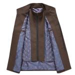 Double Collar Winter Mens Wool Long Coat with Removable Waistcoat and Custom