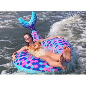 Custom Design Inflatable Mermaid Tail , Inflatable Mermaid Pool Toy Outside