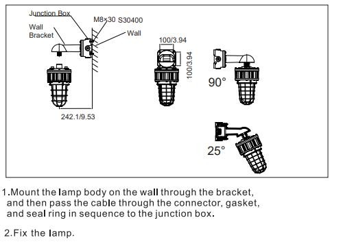 New Arrival Led Low Bay And Spot Light IP66Emergency Battery Back Up To 3 Hours Explosion Proof Light G SERIES