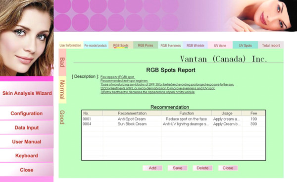 Hot sale intelligent skin analyzer machine with high resolution