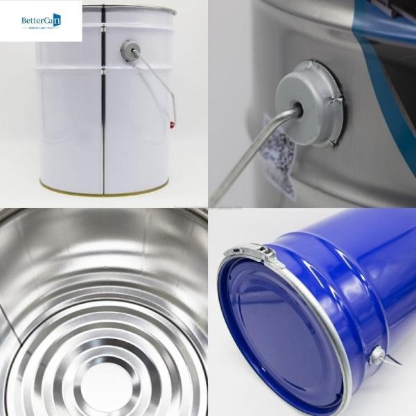 0.28mm-0.43mm Decorating Paint Can Round Tin Bucket Tightly Sealed