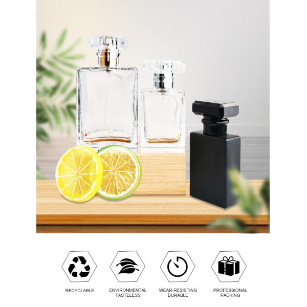 Spray Atomizer Black Clear Square Glass Perfume Spray Bottle 30ml 50ml 100ml