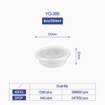 500ml Clear/Black Rectangular PP Disposable Plastic Food Container Microwaveable