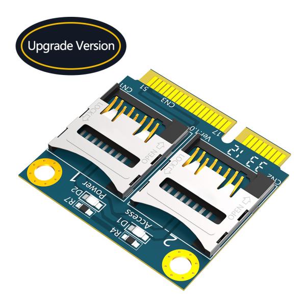 Quality Dual TF Micro SD Card To Mini PCI-E Express With Half Bracket Memory Card Reader Adapter for sale