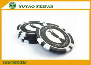 Buy cheap Dollar Store Plastic Black Customized Poker Chip With Laser Sticker product