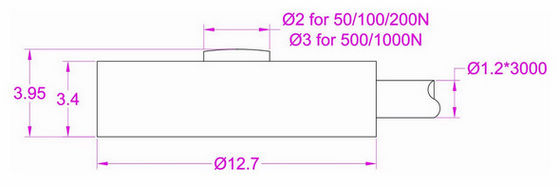 low profile compression force transducer 1kN 500N 200N 100N 50N