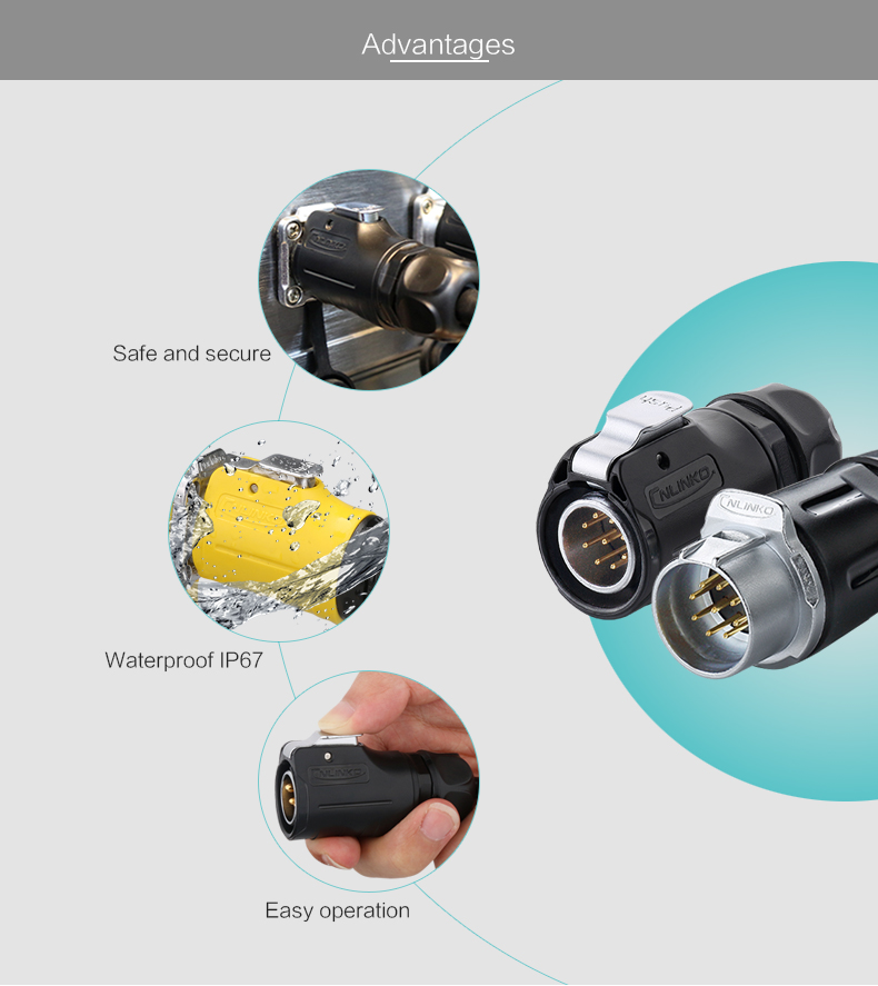 CNLINKO M20 IP68 Waterproof 12 Pin Connector Welding Cable 12 Volt Panel Mount Female Connector