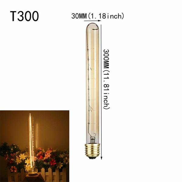 Ampoule Retro Led Vintage Filament Bulb T30 Carbon Filament Bulb T185 E27 E26