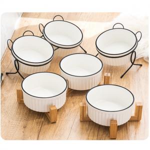 Buy cheap Custom Ceramic Custom Pet Bowls Feeders Rounded Shape With Shelf product