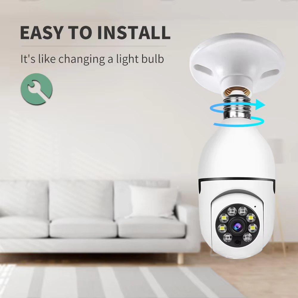 WIFI Bulb Network IP Camera Home E27 Light Bulb Camera HD 4MP With Night Vision Auto Tracking Wireless Security Camera