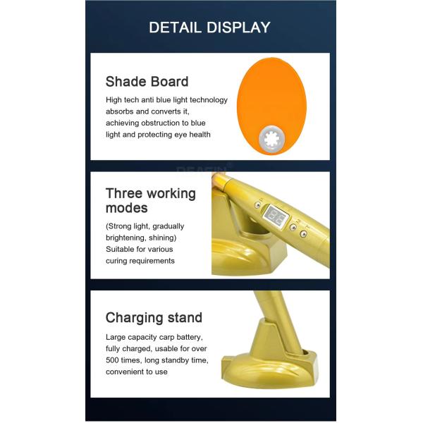 Dental Led Curing Light Plastic Body Colorful Design Cordless Dental Light Cure Lamp