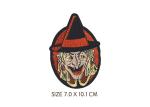 Twill Custom Halloween Stickers , Pumpkin Scarecrow Iron On Patches Embroidered