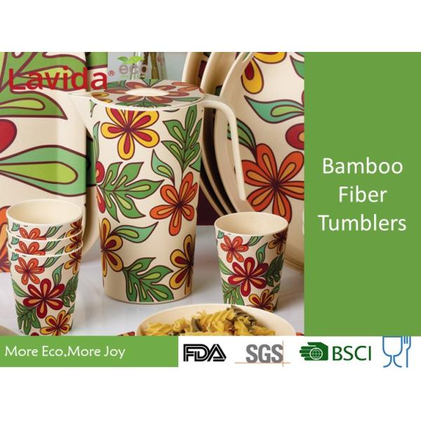 Christmas Design Bamboo Fiber Cup , Shatter Proof Biodegradable Bamboo Eco Mug