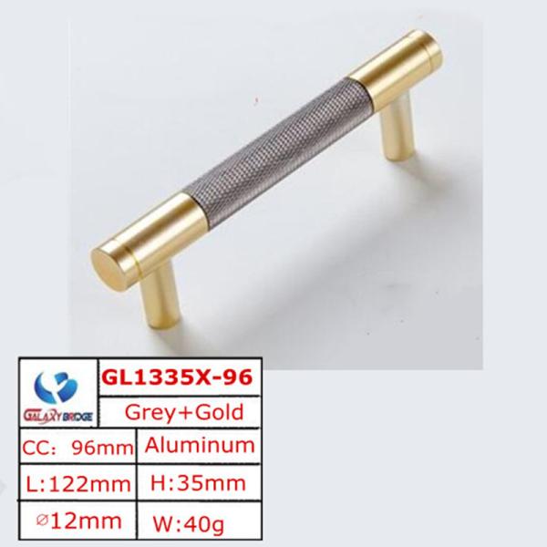 Finland Stylish Handles Kitchen cabinet pulls and handles Knurled Handle Brushed Brass Aluminum Door pulls