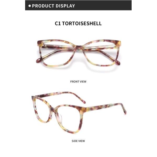 Eco Friendly Acetate Frame Glasses Women Cat Eye Optical Glasses Frame Bridge 16mm