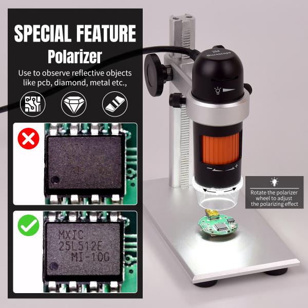 High Resolution 5MP Digital Microscope RoHS Portable Digital Microscope