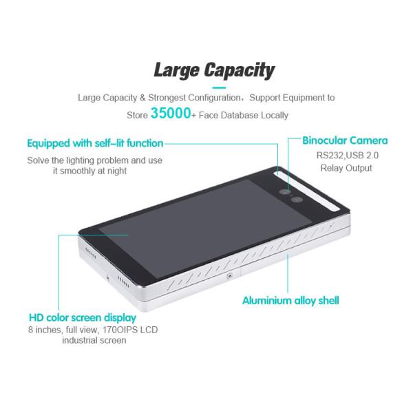 Wifi Camera 800*1280 8" Face Recognition Attendance System