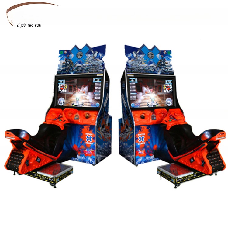 Side angle of the racing game machine