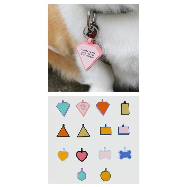 Wholesale low MOQ Cheap different shape many colors for options silicone blank dog tag name ID tag