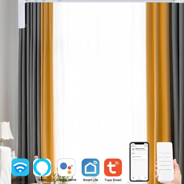 2.5-4.35m Ceiling Curtain Rail Tuya Surface Mounted Curtain Track