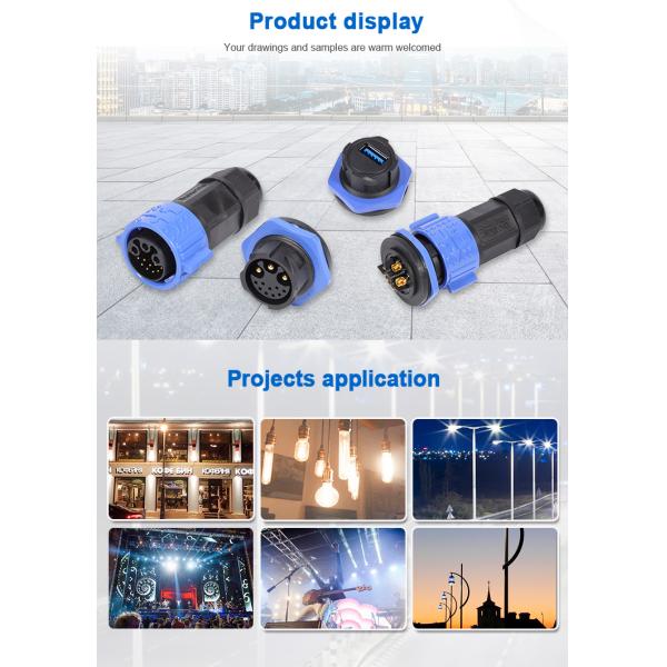 Panel Mount Electrical Round Multi Pin Connectors 3 Pin Power And 9 Pin Signal