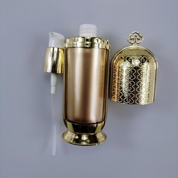 Acrylic Gold Crown Emulsion Bottle Cosmetic Packaging Bottle 50g 120g Luxury Acrylic