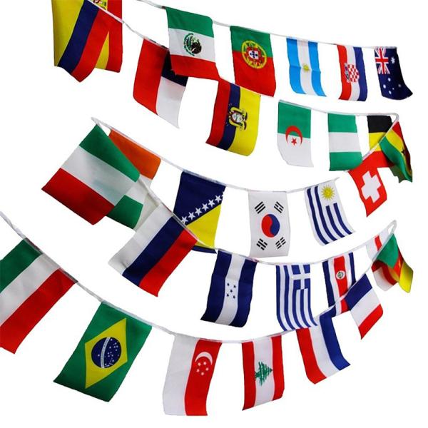 24 Country Teams Europe Flag Bunting 14x21cm Customized Shape