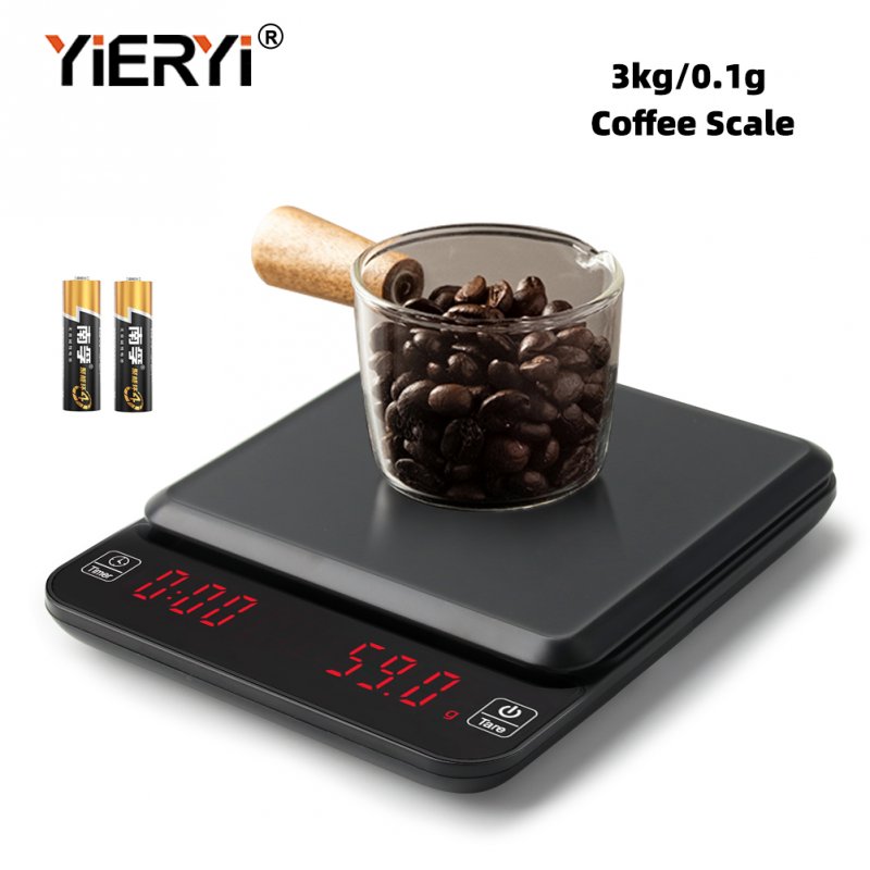High Accuracy 0.1g LED Display Coffee Scale with 3kg Capacity for Electronic Kitchen Use