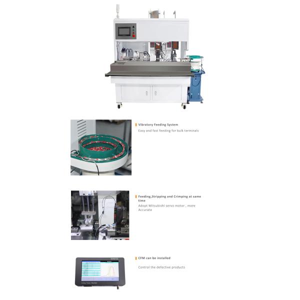 Automatic 4 Core Terminal Crimping Machine Cable Wire Insulated Stripping