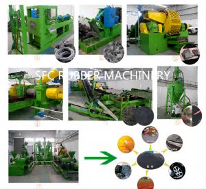 China Used Rubber Conveyor Belts Recycling Line / Waste Tire Recycling Machine on sale