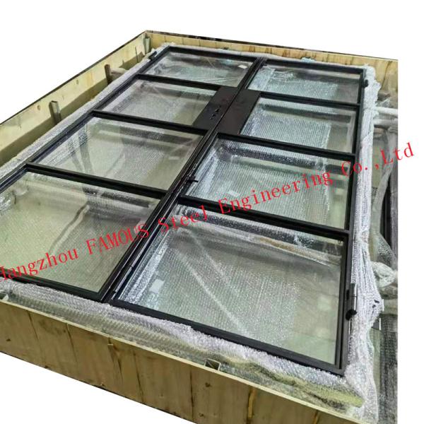 Steel Framed Grill 33'' Glass Partition Walls , 0.4cm-20cm Glass Window Partitions