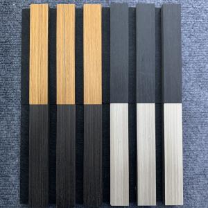 Buy cheap SGS Wood Veneer Decorative Wall Panels Reduce Noise Wooden Slats Partition Interior product