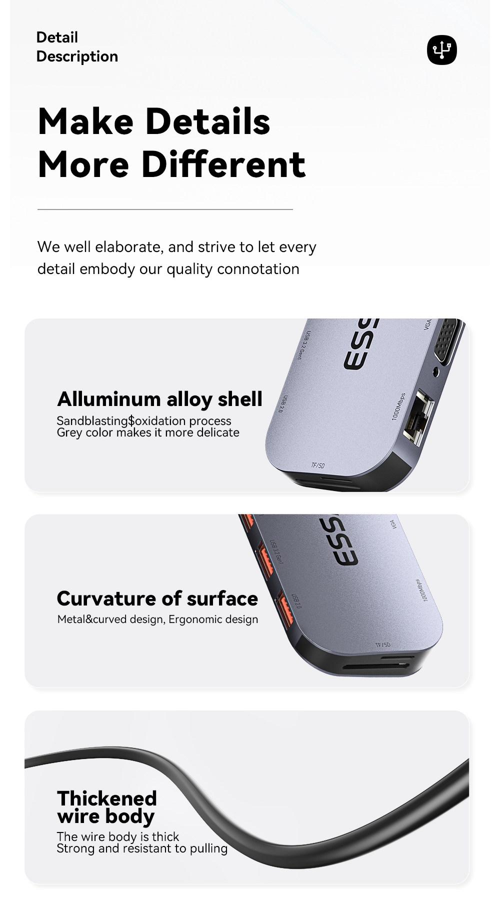 11 In 1 Usb C Hub PD 100W Fast Charging 5Gbps 32GB SD Card 10 Ports