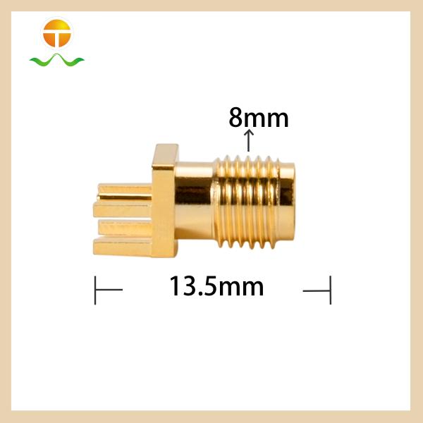 Gold Plated SMA Female PCB Mount Connector 50Ω DC-11GHz